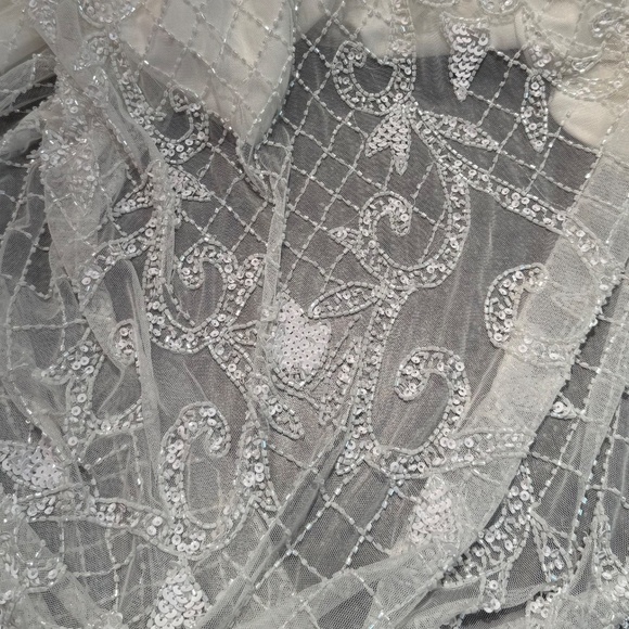 Lulu’s beaded and sequined wedding dress - heavy with beads tags cut out SMALL - Picture 9 of 17